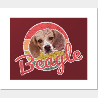 Retro Beagle Sunset Vintage Posters and Art